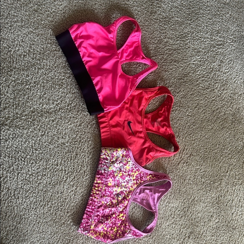 Nike & PINK Sports Bra Bundle 3 Pack XS/S Gym Yoga Workout Bras